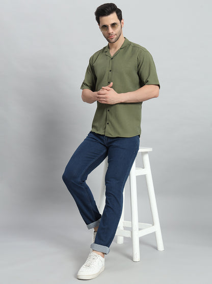 Stylish Forest Popcorn Fabric Shirt for Men