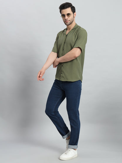 Stylish Forest Popcorn Fabric Shirt for Men