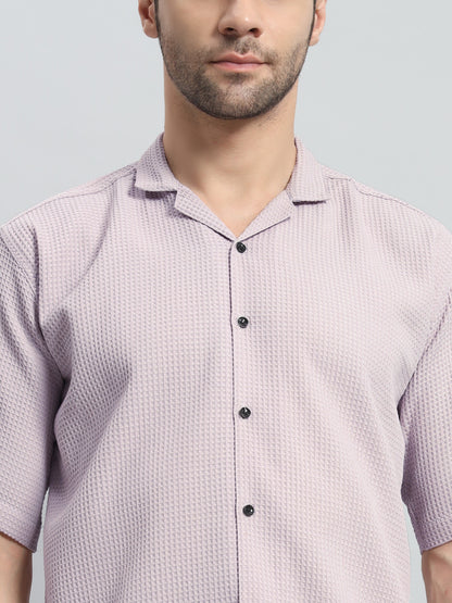 Stylish Lavender Popcorn Fabric Shirt for Men