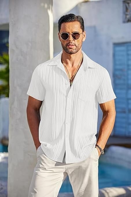 Men Stylish Sugar Cane White Shirt